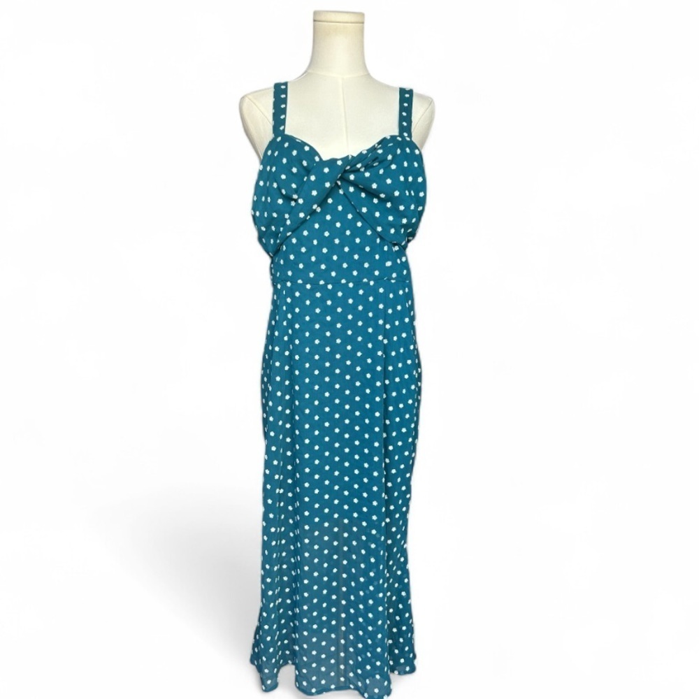 LA MAISON TALULAH REVERIE FLOUNCE MIDI TEAL Size Large